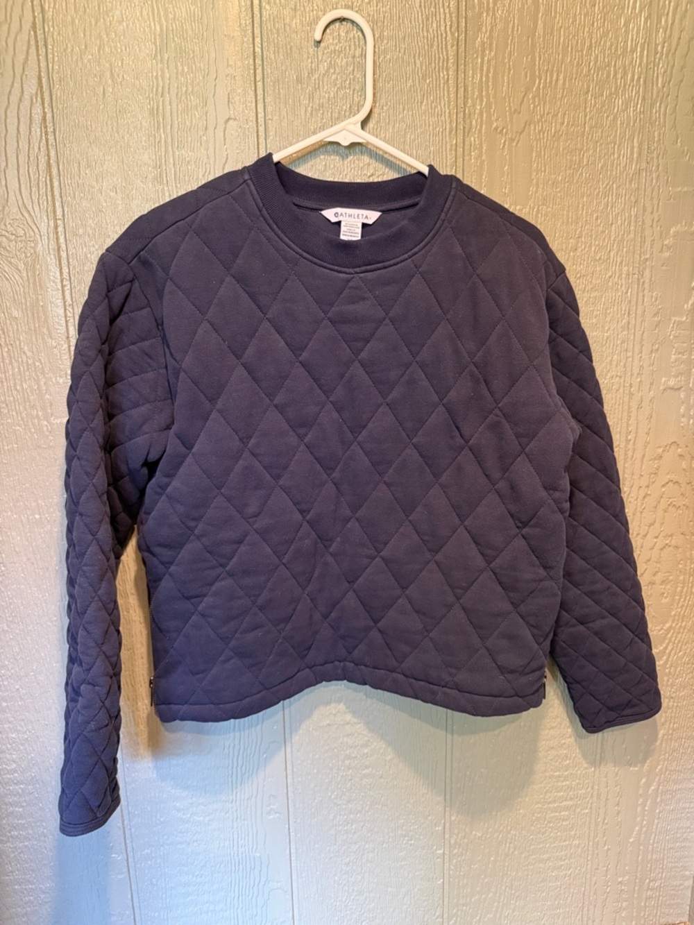 Athleta Quilted Crewneck Sweatshirt - Navy
